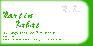 martin kabat business card